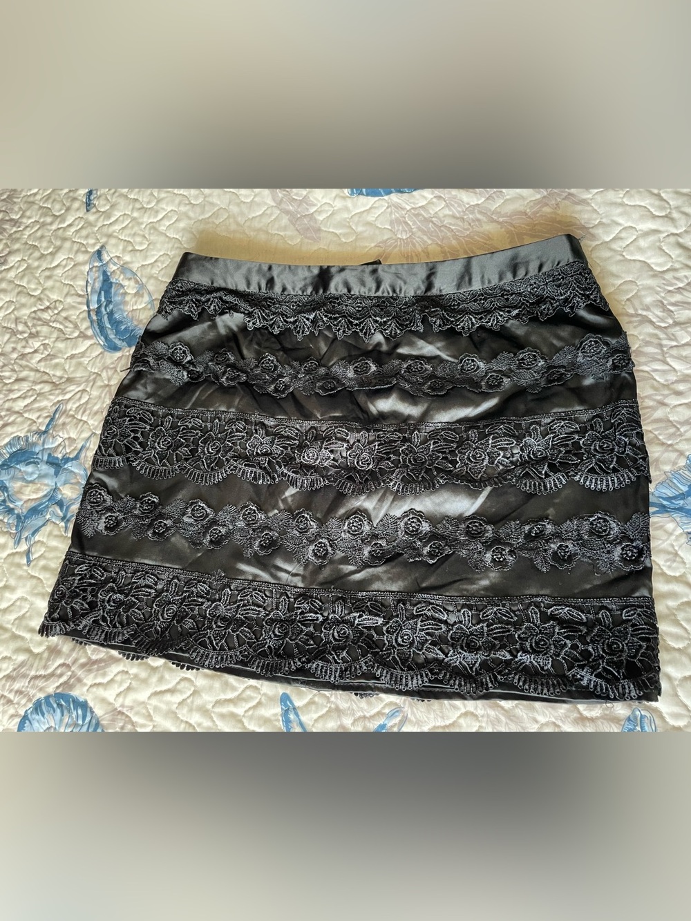 Forever 21 Black Lace Trim Mini Skirt